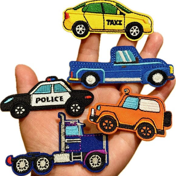 Set of 9 Vehicle Iron on Patch Police Car Patch Ambulance Patch Fire Truck Patch - Picture 3 of 4